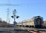 NJT Comet V Cab Car # 6049 on the rear of NJT Train # 57-clearing Disposal Rd Xing